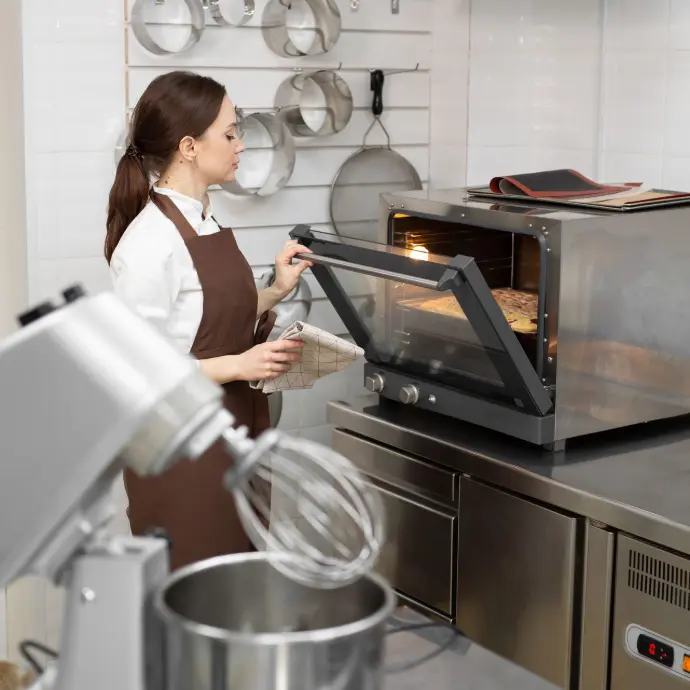 Commercial fridge repair in restaurant kitchen